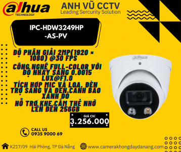 Camera IP AI 2MP DAHUA DH-IPC-HDW3249HP-AS-PV